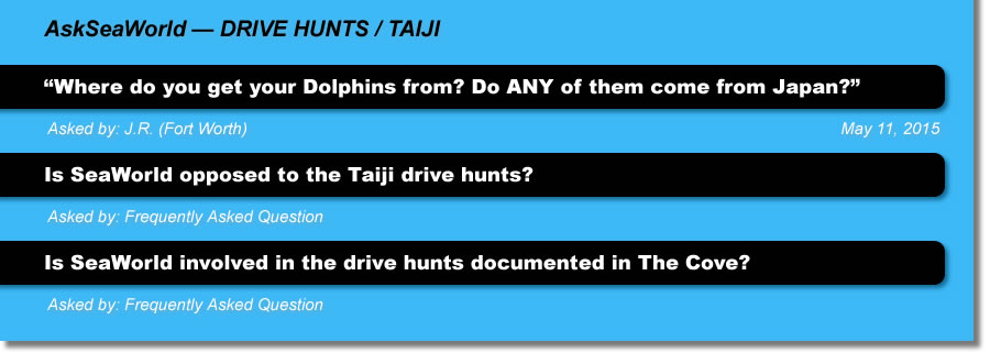 AskSeaWorld - Drive Hunts | Taiji